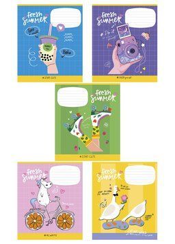 Комплект 5 шт учнівських зошитів Stay Cute. Зошит Школярик 24 арк. у клітинку 3412 024-3412K 4820006470487 4820006470487_10 фото