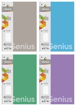 Набір 4 шт. коледж блоків Genius. Коледж блок Школярик А4 80 арк. у лінію 6803 A4-080-6803L 4823088223989 4823088223989 фото
