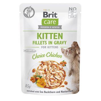Корм вологий Brit Care Fillets in Gravy Choice Chicken Kitten для кошенят філе в соусі з куркою 85 г 101047 фото