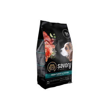 Корм сухий Savory Puppy rich in Fresh Turkey and Chicken для цуценят всіх порід зі свіжою індичкою і куркою 3 кг 4820232630297 4820232630297 фото