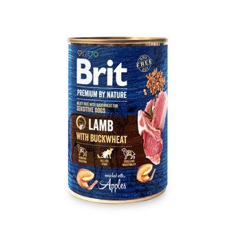 Корм вологий Brit Premium by Nature k консерви для собак з ягням та гречкою 400 г 8595602561834 100414/8614 фото