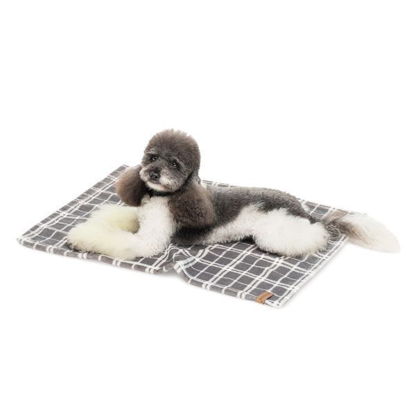 Плед Pet Fashion Bliss 1 для собак і котів плюш сірий картатий 70.5х55,5 см 4823082441334 4823082441334 фото