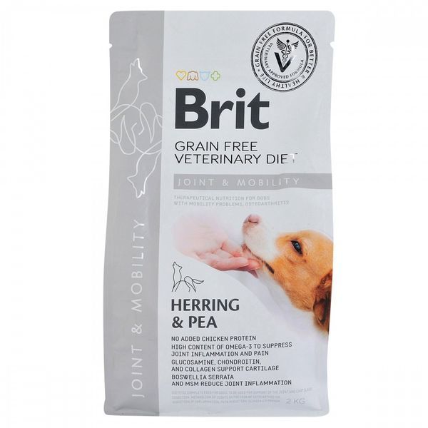 Корм сухий Brit Grain Free VetDiet Dog Mobility для собак для здоров'я суглобів з оселедцем лососем горохом та гречкою 2 кг 8595602528257 170953/8257 фото