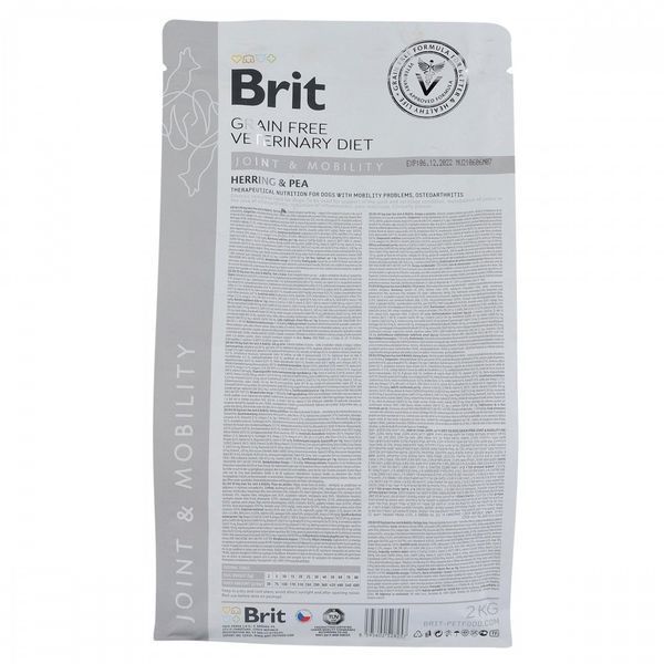 Корм сухий Brit Grain Free VetDiet Dog Mobility для собак для здоров'я суглобів з оселедцем лососем горохом та гречкою 2 кг 8595602528257 170953/8257 фото
