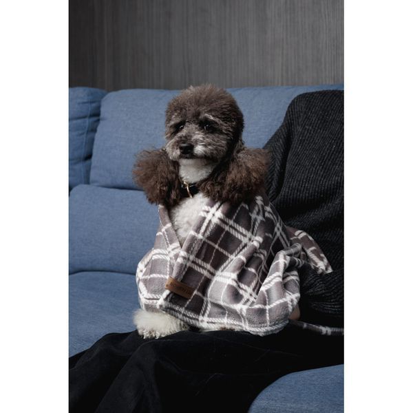 Плед Pet Fashion Bliss 1 для собак і котів плюш сірий картатий 70.5х55,5 см 4823082441334 4823082441334 фото