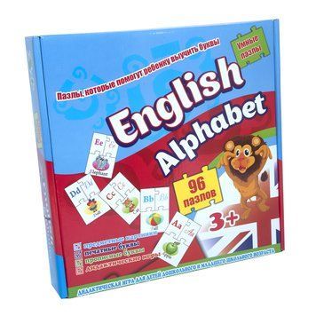 Навчальні пазли Strateg English alphabet 96 карт англійською мовою (539) 539 фото