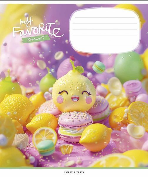Комплект 5 шт зошитів учнівських Favorite desserts. Зошит Школярик 12 арк. у клітинку 3454 4820006473198 4820006473198_012-3454K фото
