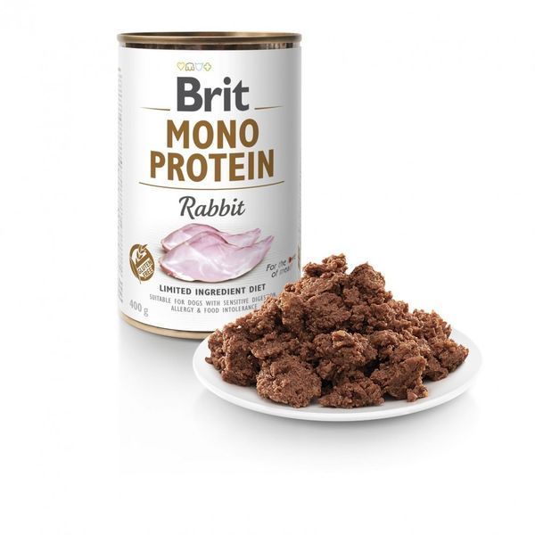 Корм вологий Brit Mono Protein Rabbit для собак з кроликом 400 г 8595602529780 100835/100061/9797 фото