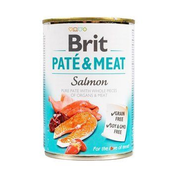 Корм вологий Brit Care Pate and Meat для дорослих собак з лососем 400 г 8595602555376 100864/100071/0267 фото