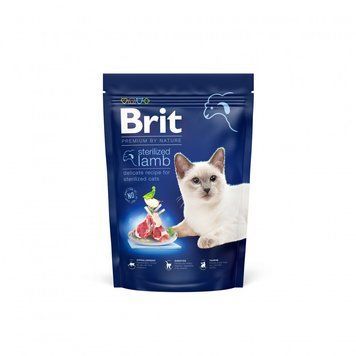 Корм сухий Brit Premium by Nature Cat Sterilized Lamb для стерилізованих котів з ягням 800 г 171855 фото