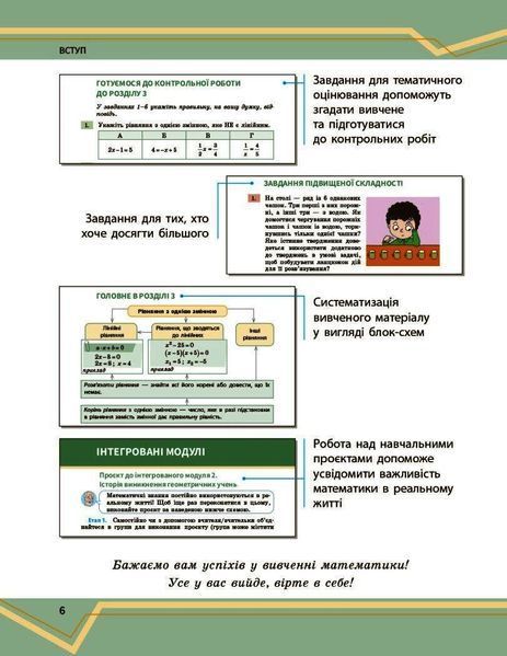 Книга Математика. Підручник інтегр. курсу для 7 класу ЗЗСО (у 2-х ч.). Частина 1 Ранок Автор - Школьний О. В.; Нелін Є. П.; 9786170989284 фото