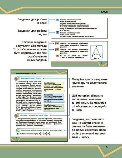 Книга Математика. Підручник інтегр. курсу для 7 класу ЗЗСО (у 2-х ч.). Частина 1 Ранок Автор - Школьний О. В.; Нелін Є. П.; 9786170989284 фото