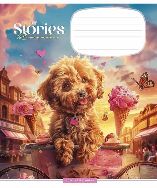 Комплект 5 шт зошитів учнівських Romantic stories. Зошит Школярик 12 арк. у клітинку 3464 4820006473198 4820006473198_012-3464K фото