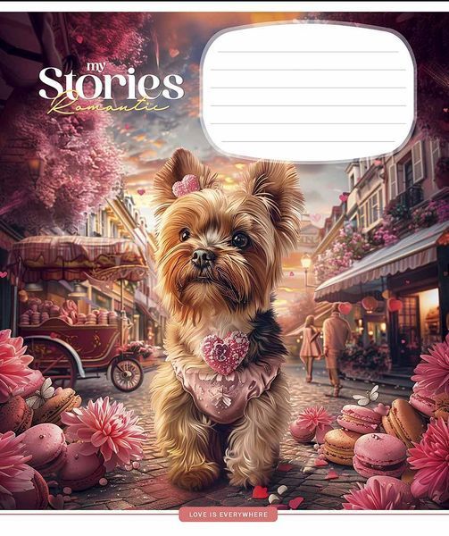 Комплект 5 шт зошитів учнівських Romantic stories. Зошит Школярик 12 арк. у клітинку 3464 4820006473198 4820006473198_012-3464K фото