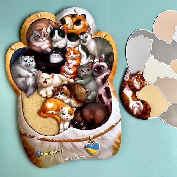 Дерев'яний пазл (рамки-вкладка) "Котики-муркотики" ПСФ133 фото