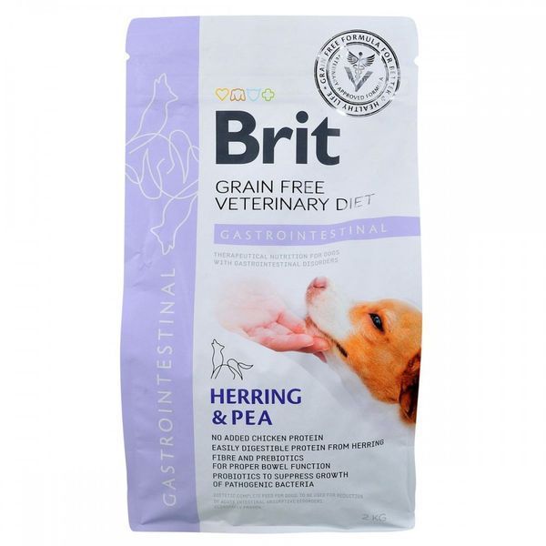 Корм сухий Brit Grain Free VetDiet Dog Gastrointestinal для дорослих собак при порушенні травлення з оселедцем лососем та горохом 8595602528134 170945/8134 фото