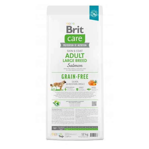 Корм сухий Brit Care Dog Grain-free Adult Large Breed для дорослих собак великих порід беззерновий з лососем 12 кг 8595602558896 8595602558896 фото