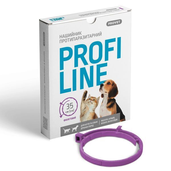 Нашийник Provet PROFILINE для котів та собак інсектоакарицид фіолетовий 35 см PR243094 PR243094 фото