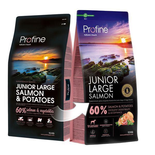 Корм сухий Profine Junior Large Salmon and Potatoes для цуценят і юніорів великих порід лосось і картопля 12 кг 173085***** фото