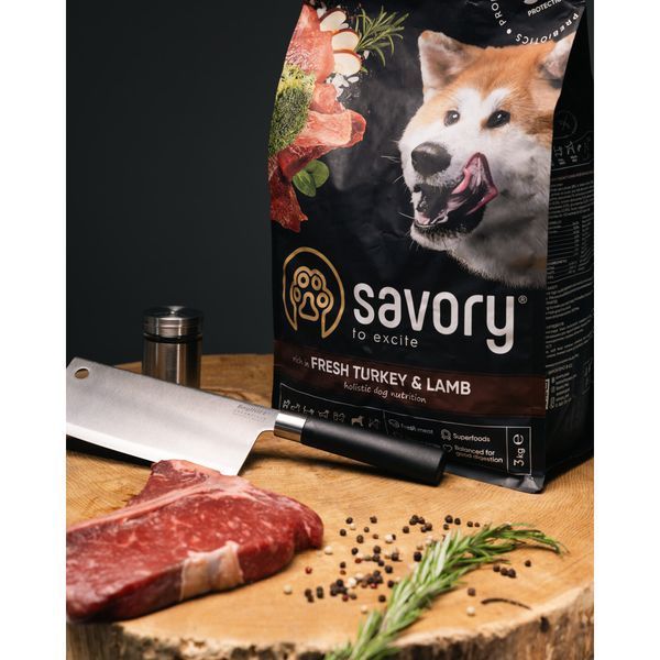 Корм сухий Savory Large Breeds rich in Fresh Turkey and Lamb для дорослих собак великих порід від 25 кг зі свіжим ягням та індичко 4820232630235 4820232630235 фото
