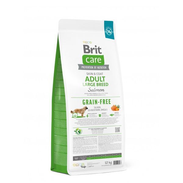 Корм сухий Brit Care Dog Grain-free Adult Large Breed для дорослих собак великих порід беззерновий з лососем 12 кг 8595602558896 8595602558896 фото