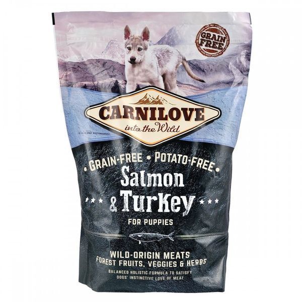 Корм сухий Carnilove Puppy Salmon and Turkey для цуценят усіх порід з лососем та індичкою 1,5 кг 150822/8839 фото