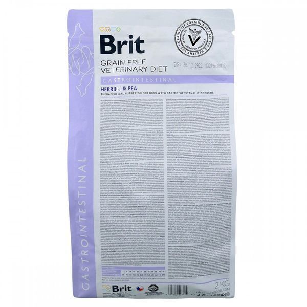 Корм сухий Brit Grain Free VetDiet Dog Gastrointestinal для дорослих собак при порушенні травлення з оселедцем лососем та горохом 8595602528134 170945/8134 фото