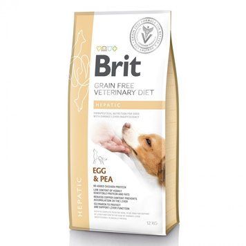 Корм сухий Brit Grain Free VetDiet Dog Hepatic для собак з хворобою печінки з яйцем горохом бататом та гречкою 12 кг 8595602528158 170946/528158 фото