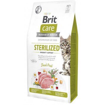 Корм сухий Brit Care Cat Grain Free Sterilized Immunity Support для стерилізованих котів для підтримки імунітету зі свининою 8595602565085 фото