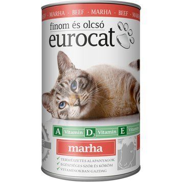 Корм волого EuroCat Beef для котів кусочки в желе з яловичиною 415 г 5999886848088 фото