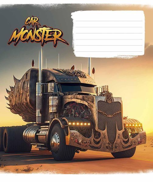 Комплект 5 шт учнівських зошитів Monster cars. Зошит Школярик 12 арк. у косу лінію 3243 012-3243C 4820006473204 4820006470456_1 фото