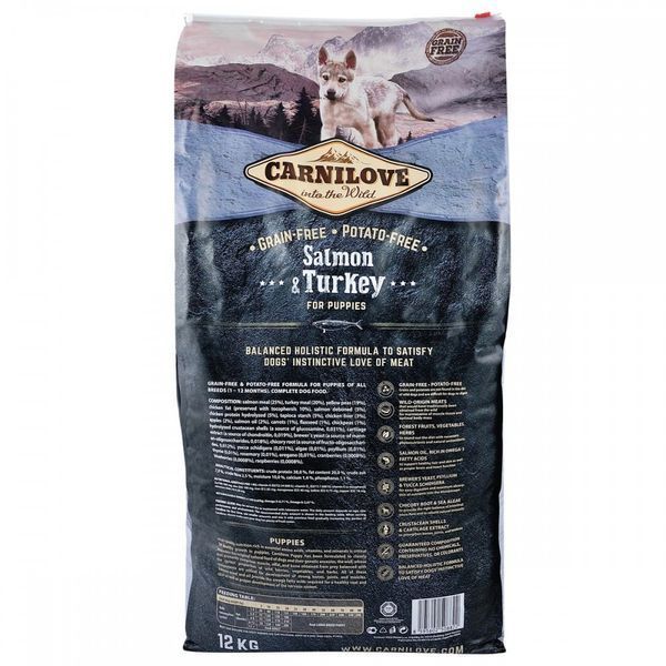 Корм сухий Carnilove Puppy Salmon and Turkey для цуценят усіх порід з лососем та індичкою 12 кг 150815/8822 фото