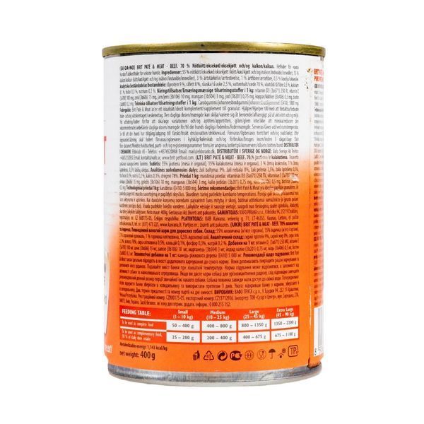 Корм вологий Brit Care Pate and Meat для дорослих собак з яловичиною та індичкою 400 г 8595602557462 100858/100072/0274 фото