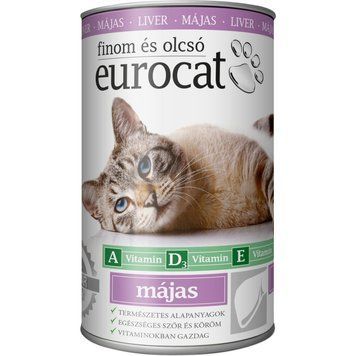 Корм волого EuroCat Liver для котів шматочки в желе з печінкою 415 г 5999886848118 фото