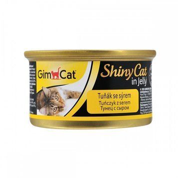 Корм вологий GimCat Shiny Cat для котів з тунцем та сиром 70 г G-414300/414188 фото
