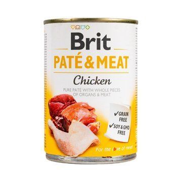 Корм вологий Brit Care Pate and Meat для дорослих собак з куркою 400 г 8595602557400 100859/100073/0281 фото