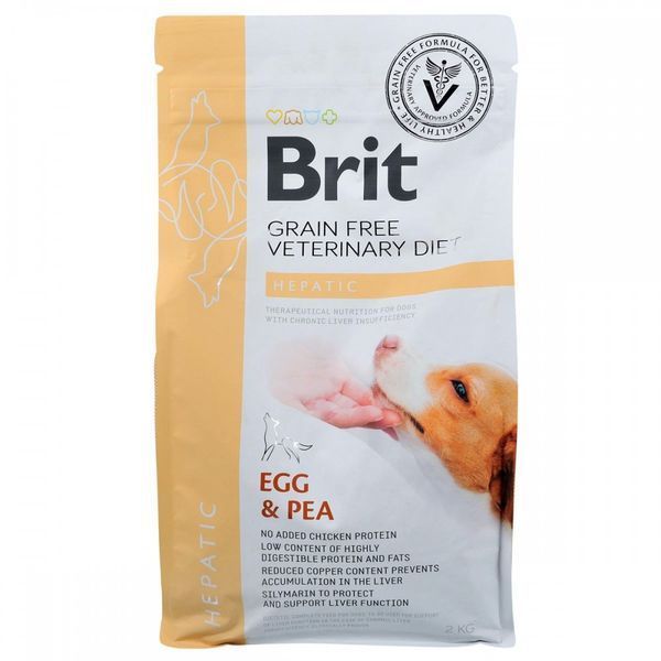 Корм сухий Brit Grain Free VetDiet Dog Hepatic для собак з хворобою печінки з яйцем горохом бататом та гречкою 2 кг 8595602528165 170947/8165 фото