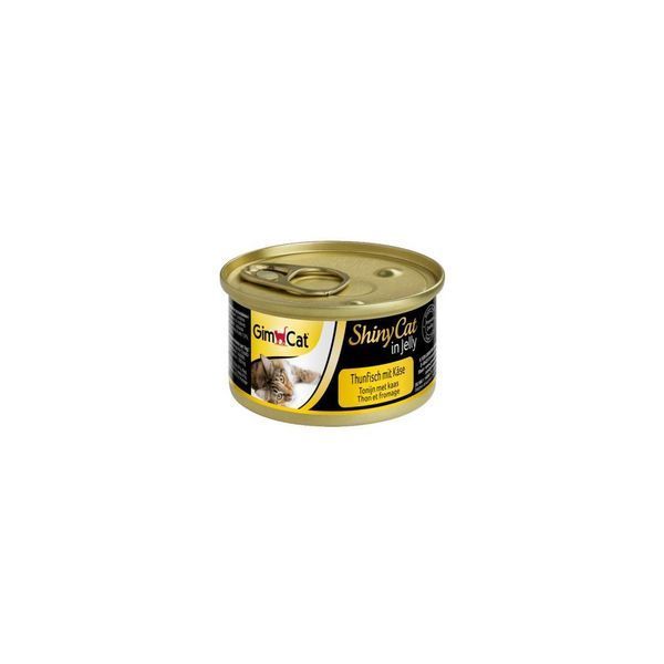 Корм вологий GimCat Shiny Cat для котів з тунцем та сиром 70 г G-414300/414188 фото