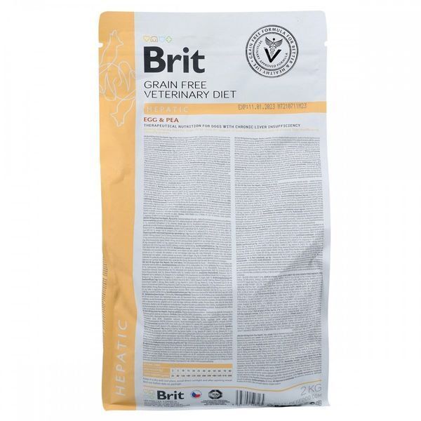 Корм сухий Brit Grain Free VetDiet Dog Hepatic для собак з хворобою печінки з яйцем горохом бататом та гречкою 2 кг 8595602528165 170947/8165 фото