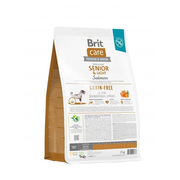 Корм сухий Brit Care Dog Grain-free Senior and Light для старіючих собак беззерновий з лососем 3 кг 8595602558933 8595602558933 фото