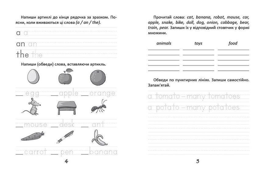Прописи "Цікава англійська граматика. Прописи Level 1" Талант 4+ 9789669358233 фото