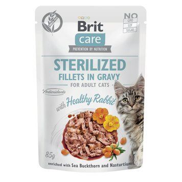 Корм вологий Brit Care Fillets in Gravy Healthy Rabbit Sterilized для стерилізованих котів філе в соусі з кроликом 85г 101050 фото
