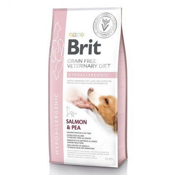 Корм сухий Brit Grain Free VetDiet Dog Hypoallergenic для собак з харчовою алергією з лососем горохом і гречкою 12 кг 8595602528035 170938/8035 фото