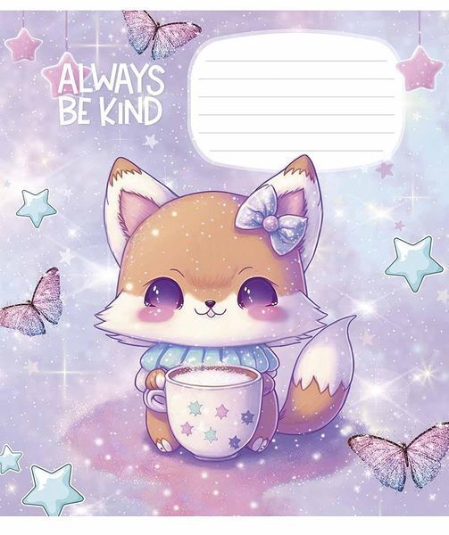 Комплект 5 шт учнівських зошитів Always be kind. Зошит Школярик 12 арк. у косу лінію 3265 012-3265C 4820006473211 4820006473211 фото