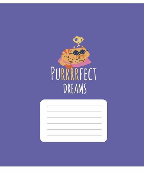 Зошити учнівські, 5 шт, по 18арк., Purrrfect cats ВД-лак, Зошит Школярик у лінію 3562 4820006470470 4820006470470_018-3562L фото