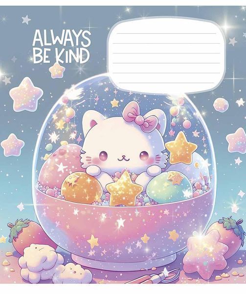 Комплект 5 шт учнівських зошитів Always be kind. Зошит Школярик 12 арк. у косу лінію 3265 012-3265C 4820006473211 4820006473211 фото