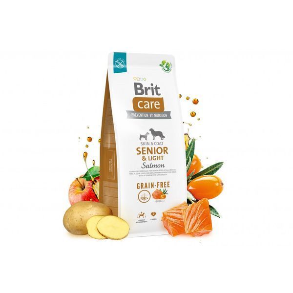 Корм сухий Brit Care Dog Grain-free Senior and Light для старіючих собак беззерновий з лососем 12 кг 8595602558926 8595602558926 фото