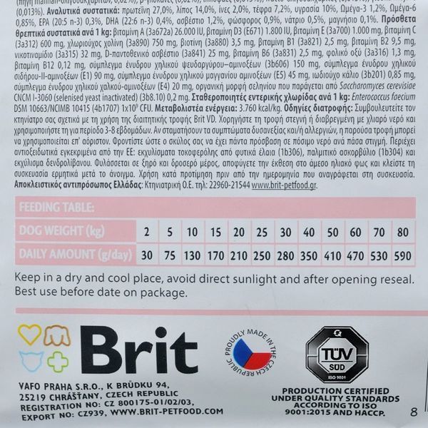 Корм сухий Brit Grain Free VetDiet Dog Hypoallergenic для собак з харчовою алергією з лососем горохом і гречкою 12 кг 8595602528035 170938/8035 фото