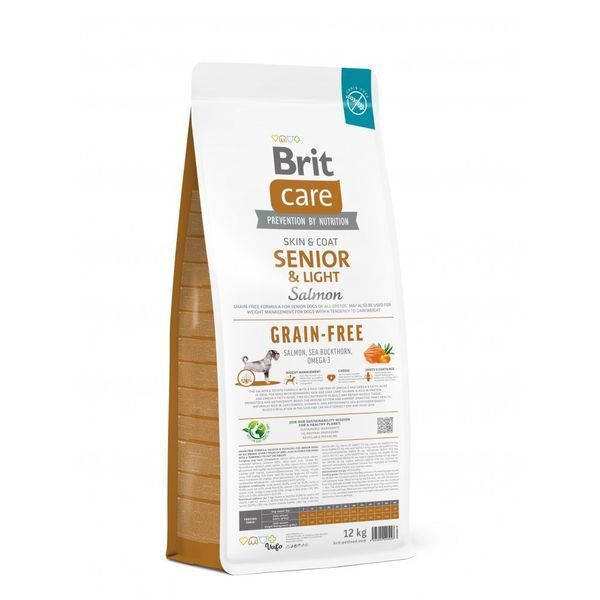 Корм сухий Brit Care Dog Grain-free Senior and Light для старіючих собак беззерновий з лососем 12 кг 8595602558926 8595602558926 фото