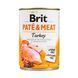 Корм вологий Brit Care Pate and Meat для дорослих собак з індичкою 400 г 8595602557417 100865/100074/0298 фото 1